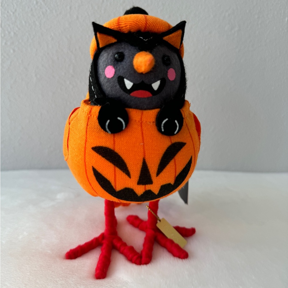 New 2024 Halloween Felt Bird Decor Cat fegurine.